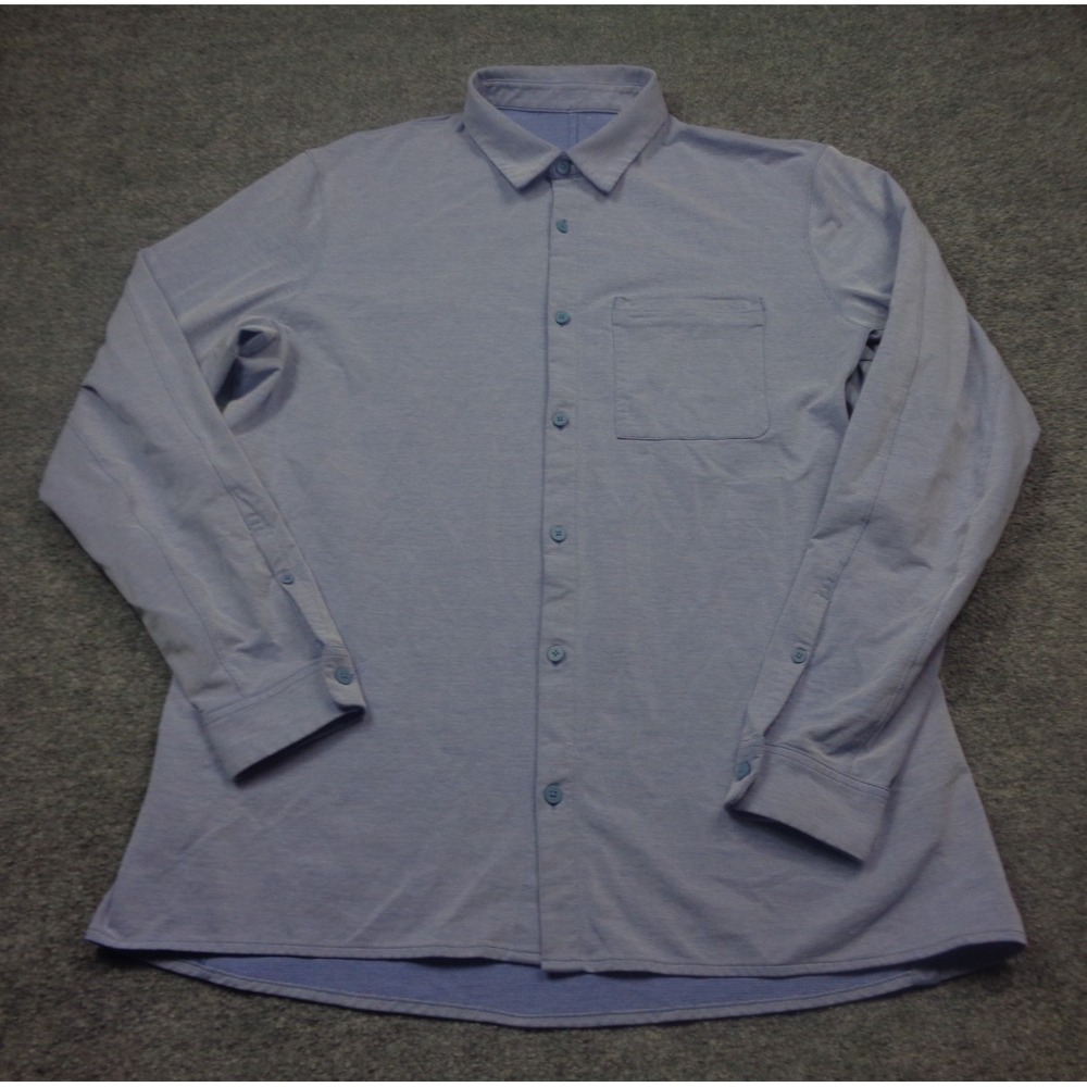 Lululemon Shirt Mens XL Blue Commission Long Sleeve‎ Pocket Office Casual